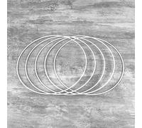 Lot de 5 Cercles métalliques Blanc diamètre 20 cm pour Abat-Jour, Anneaux epoxy Attrape rêves
