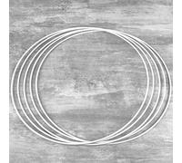 Lot de 5 Cercles métalliques Blanc diamètre 35 cm pour Abat-Jour, Anneaux epoxy Attrape rêves