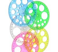 Lot de 5 cercles ronds pour dessiner des cercles de gabarit - Règle - Provractor - Grands et petits cercles - Outil auxiliaire