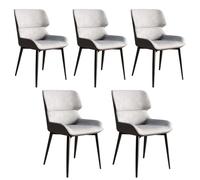 Lot de 5 chaises de salle à manger modernes du milieu du siècle - Élégantes et confortables - Dossier haut - Design incurvé - Pieds épais - Couleur coordonnée - Parfait pour la décoration de la salle