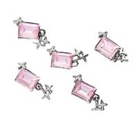Lot de 5 charmantes décorations rectangulaires pour nail art pour femmes à la mode pour faire une déclaration haute brillance