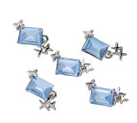Lot de 5 charmantes décorations rectangulaires pour nail art pour femmes à la mode pour faire une déclaration haute brillance