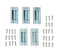 Lot de 5 charnières encastrées en acier pour portes de placard et portes utilitaires 15 à 19 mm d'épaisseur avec design à manivelle