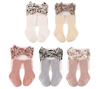 Lot de 5 Chaussettes Bébé Bandeaux Pour Bébé, Bandeau Bebe Fille Serré Tête Bébé Bandeaux Cheveux Fille Élastique Bande De Cheveux Arcs Cheveux Accessoires pour Nouveau-Né Tout-Petit