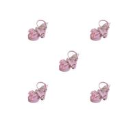 Lot de 5 chaussures pour femme à l'échelle 1/4 avec nœud mignon, boucle en forme de cœur réaliste, rose miniature, 5 cm x 2,2 cm