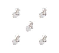 Lot de 5 chaussures pour femme à l'échelle 1/4 avec nœud mignon, robuste, réaliste, boucle en forme de cœur miniature, blanc, 5 cm x 2,2 cm