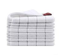 Lot de 5 chiffons de cuisine en coton à carreaux doux et absorbants pour sécher la vaisselle et les surfaces d'essuyage, 30,5 x 30,5 cm, lavables en machine (blanc)
