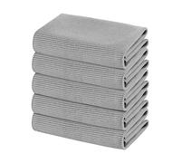 Lot de 5 chiffons de nettoyage en microfibre - 25 x 25 cm - Anti-rayures - Pour téléphones portables, écrans, tablettes, objectifs d'appareil photo (gris)