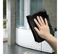 Lot de 5 chiffons de nettoyage magiques sans traces non pelucheux pour vitres et miroirs pour fenêtres, portes de douche, vitres de voiture, noir