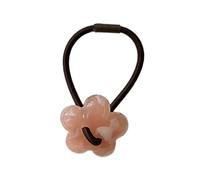 Lot de 5 chouchous à cheveux en forme de fleur, élastiques, pas de métal, fins, élastiques pour queue de cheval, chignon, tresse, accessoires de cheveux pour le quotidien et le sport, rose