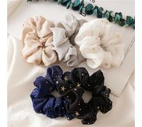 Lot de 5 chouchous en mousseline de soie pour femme, jolis chouchous sans dommages, chouchous de sommeil pour cheveux épais, grands chouchous pour queue de cheval, grands chouchous à cheveux