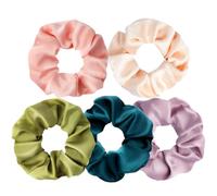 Lot de 5 chouchous en soie de mûrier pour la prévention des frisottis et de la casse, 100 % mûrier, sans dommages, élastiques pour queue de cheval, cadeau amusant pour petite amie, elle, mon