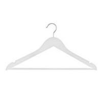 Lot de 5 cintres - 44 x 1,1 x 24 cm - Bois Blanc, Blanc G