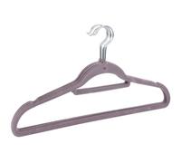 Lot de 5 Cintres avec barre floqué velours Gris