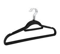 Lot de 5 Cintres avec barre floqué velours Noir