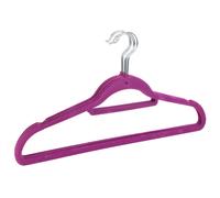 Lot de 5 Cintres avec barre floqué velours Violet