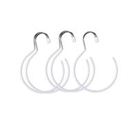 Lot de 5 cintres circulaires pour écharpe d'hôtel, armoire, casier, porte-serviette, ceinture, cravate, organisateur multifonctionnel blanc