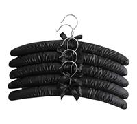 Lot de 5 cintres rembourrés en satin noir pour robe de mariée 38,1 cm