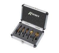 Lot de 5 ciseaux plaqué titane 6/10/13/16/19 mm dans un coffret en aluminium