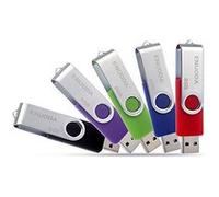 Lot de 5 Clé USB 8 Go USB 2.0 Flash Drive Stockage Rotation Disque Mémoire Stick (Couleur Mixte:Rouge Vert Noir Bleu Violet)