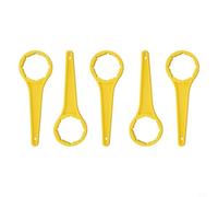Lot de 5 clés à capuchon de tambour pour seaux en plastique de 20 à 30 L - Outil d'ouverture de seau en plastique robuste, léger et portable, rouge/jaune/noir/bleu (Pac (jaune)
