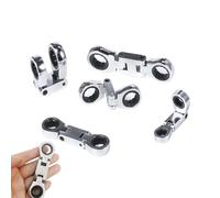 Lot de 5 clés à cliquet - Double entraînement - Tête flexible - Petit cliquet pour le travail - Clé à molette pliable à 180 degrés avec rétractable 3/4" - Design compact - Outil durable - Idéal pour