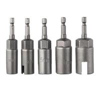 Lot de 5 clés à douille avec vis papillon - Tige hexagonale 1/4" - Acier au chrome vanadium - Pour tournevis et perceuse électriques - 11 mm, 13 mm, 15 mm, 17 mm, 19 mm