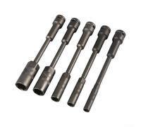 Lot de 5 clés à douille extra longues 8 à 19 mm pour utilisation automobile, douilles hexagonales métriques 1/2" avec rayon Co
