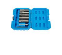 Lot de 5 clés à douille profonde en spirale pour écrous et boulons d'extraction pour fixations arrondies et endommagées 3 à 8 disques Cr-mo Gris acier inclus 10 mm - 16 mm (3/8-5 sur 8) tailles