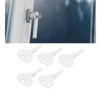 Lot de 5 clés à poignée de fenêtre en UPVC pour serrures Hoppe Code clé 1323 Construction en alliage Argenté