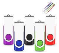 Lot De 5 Clés USB 2.0 32Go Flash Drive Pivotant Stockage Disque Mémoire Stick Pendrive