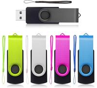 Lot De 5 Clés Usb 2.0 Pivotant Memory Stick 4 Go 1 Go 5 Mixed Colours