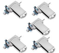Lot de 5 Clés USB C 128 Go,Cle USB 3.0 Micro USB et Type Ç Flash Driver OTG 128 Go Clé USB C 3 en 1 pour MacBook Pro,PC,Huawei,Samsung