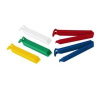 Fackelmann 59905 Lot de 5 Clips colorés pour Fermeture de Sachet, Clips pour sachets hermétiques, Pince à sachets, Plastique, Rouge, Vert, Bleu, Blanc, Jaune, 11 cm