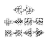 Lot de 5 clips vintage pour pull en tricot pour femme - Clips tendance pour écharpe creuse - Boucles de châle en soie - Accessoires de col pour femme - Fermetures de veste, broches à chaîne, Métal