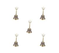 Lot de 5 clochettes Rituel Musical Portable Instrument Prier Chanter Bol Main Bell