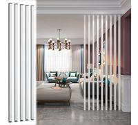 Lot de 5 cloisons de séparation en bois blanc - 1,8 m/2,1 m/2,4 m de haut - Panneaux modernes à lattes pour séparation et décoration d'entrée - Séparateur d'espace élégant