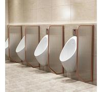 Lot de 5 cloisons murales pour urinoir - Séparateur d'intimité pour toilettes pour hommes - En verre translucide - Pour salle de bain/hôtel/espace public (or rose)