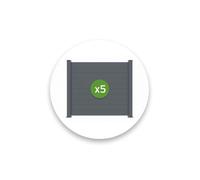 Lot de 5 Clôtures - Casanoov - NIESEN - 1,9m H.170cm - Gris anthracite - Aluminium