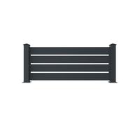 Lot de 5 Clôtures - Casanoov - VOGEL - 1,9m H.80cm - Gris Anthracite - Aluminium