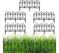 Lot de 5 clôtures de jardin décoratives élégantes en plastique résistant aux intempéries - Clôture décorative à piquer en terre - Hauteur : 23 cm - Belle clôture décorative - Longueur totale : 2,9 m