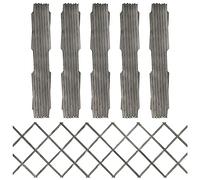 Lot de 5 clôtures de jardin en bois massif - Gris - 180 x 60 cm - Brise-vue - Structure robuste - Intimité extérieure extensible