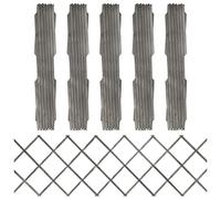 Lot de 5 clôtures de jardin en bois massif - Gris - 180 x 60 cm - Extensible - Brise-vue - Clôture de jardin pour l'extérieur - Panneaux de clôture robustes