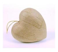 Décopatch AC686O - Un support en papier brun mâché 4x8x8 cm, cœur cordon