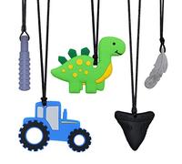 Lot de 5 colliers à mâcher pour enfants sensoriels - Colliers à mâcher pour garçons et filles atteints d'autisme, TDAH SPD et PICA - Colliers Fidget pour adultes, silicone à mâcher