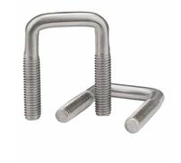 Lot de 5 colliers de serrage carrés en acier inoxydable 304, boulons en U à angle droit M8 et colliers de serrage for tubes, colliers de serrage robustes et résistants à la corrosion(M8*50 * 90)