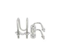 Lot de 5 colliers de serrage doubles en forme de U en acier inoxydable pour échafaudage, serre et fixation de tuyau (M6 x 32 x 32)