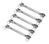 Lot de 5 colliers de serrage en acier inoxydable avec fourche - Tendeur de câble idéal pour corde et câble - Tendeur réglable résistant à la rouille