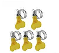 Lot de 5 colliers de serrage réglables de 10 à 38 mm en acier inoxydable pour voiture, camion, eau, air, carburant, connexion de conduite de carburant, ton argenté (10-16 mm)