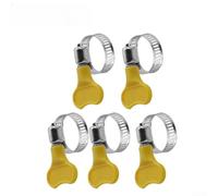 Lot de 5 colliers de serrage réglables de 10 à 38 mm en acier inoxydable pour voiture, camion, eau, air, carburant, connexion de conduite de carburant, ton argenté (16-25 mm)